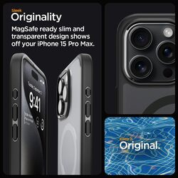 Spigen Ultra Hybrid MagFit for iPhone 15 Pro Max case cover compatible with MagSafe - Frost Black